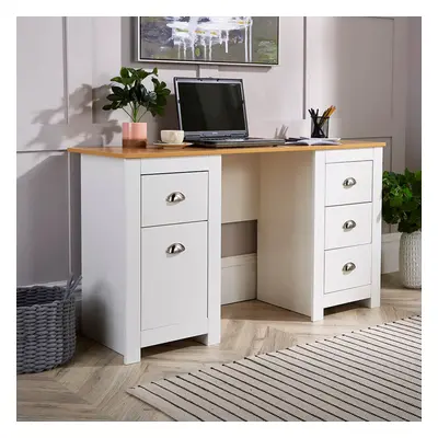 (White) Camden Pedestal PC Computer Office Storage Desk