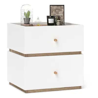 2-Drawer Nightstand Modern Bedside Table with Storage