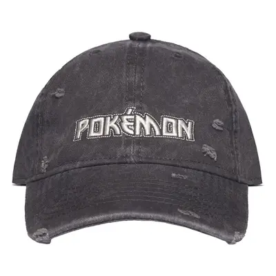 Pokemon Logo Distressed Frayed Snapback Baseball Cap