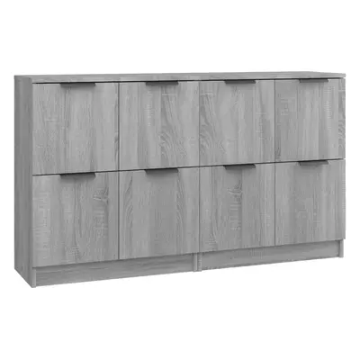 (grey sonoma, 182) vidaXL 2x Sideboards Engineered Wood Storage Cabinet Cupboard Multi Colours