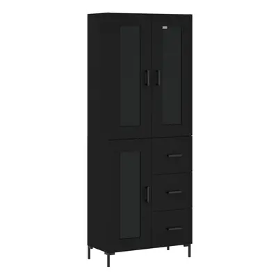 (black, glass door drawers) vidaXL Highboard Sideboard Tall Storage Cabinet Side Cabinet Enginee