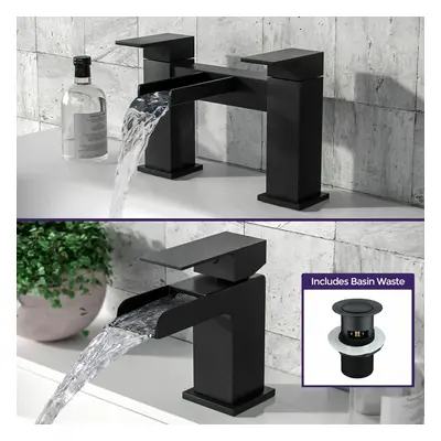 Ozone Waterfall Basin Mono Mixer, Bath Filler Tap & waste