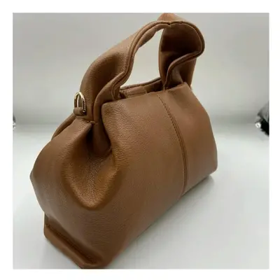 (Brown, 22cm12.5cm14cm) New French Luxury Brand Genuine Leather Cloud Bags for Women with Logo C