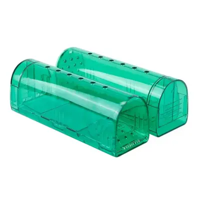 (Light green) 2Pcs Reusable Humane Mouse Trap Live Catch And Release Mouse Cage Animal Pest Rode