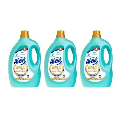 Asevi Max sanitiser hypoallergenic Laundry Detergent Washing Washes 2.5L (Pack of 3)