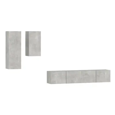 (Concrete grey, 30,5 x x cm (L x W x H)) vidaXL TV Cabinet Set Piece Engineered Wood Multi Colou