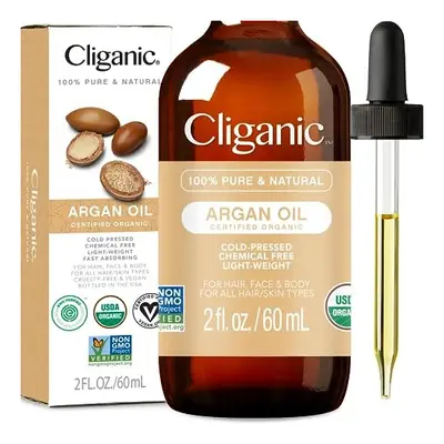 Organic Argan Oil, 100% Pure | Moroccan Argan Oil for Hair, Face & Skin | Natural Cold Pressed C