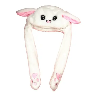 LED Light Rabbit Ear Hat Can Move Airbag Cap 60CM Electric Stuffed Plush Gift Valentines Dance T