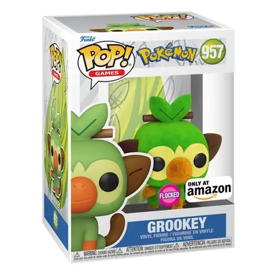 Funko Pop! Games: Pokemon - Grookey (Flocked) Amazon Exclusive