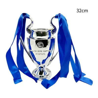 (32cm/12.60in) European Football Trophy Resin Model Soccer Sports Souvenir Fan Display Gift