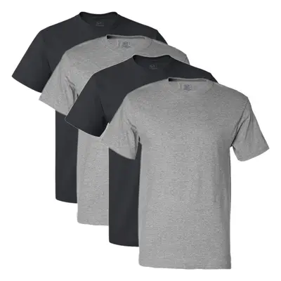 Fruit of the Loom Men's Crew Neck T-Shirt (Pack of 4), Black/Gray, XXX-Large