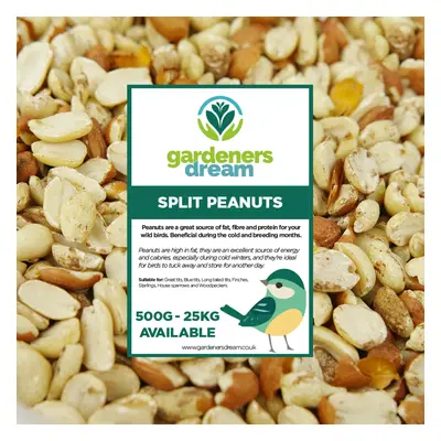 GardenersDream Split Peanuts - Fresh Premium Wild Bird Seed Garden Food Nut Feed 12.5KG