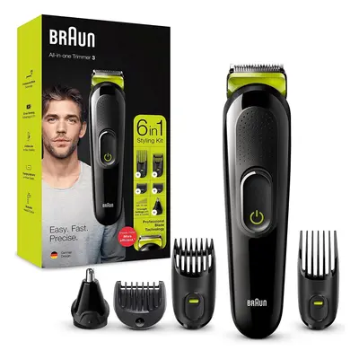 Braun 6-in-1 All-in-one Trimmer MGK3221, Beard Trimmer for Men, Hair Clipper and Face Trimmer wi