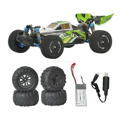 (Green, Extra Off-Road Tires) 1/14 2.4G 4WD 60km/h Brushless RC Car Full Proportional Upgraded M