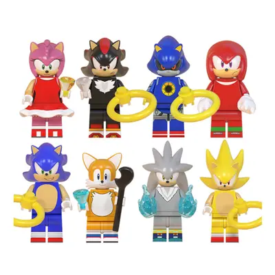 8Pcs Sonic The Hedgehog Minifigure Fit Lego Kid Toy Collection Buildings