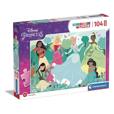 Clementoni Disney Princess Supercolor Princess-104 Maxi Pieces-Jigsaw Puzzle for Kids Age 4, Mul