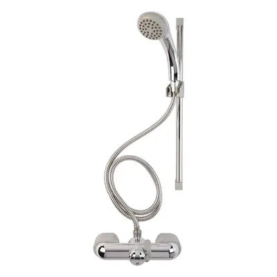 Bar Mixer Shower Set 1500mm Flexi Tube Hose Riser Rail Chrome Plated