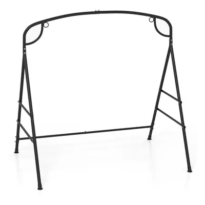 Patio Metal Swing Stand Heavy-Duty A-Shaped Porch Swing Frame w/ Double Side Bar