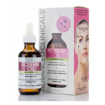 Advanced Clinicals Rosehip Oil Anti-wrinkle Face Oil with Vitamin C and Vitamin E for Sun Damage