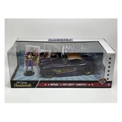 Batgirl Figure and Chevy Corvette Purple 1:24 Scale Jada