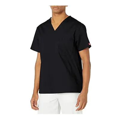 Dickies mens Signature V-neck medical scrubs shirts Black X-Small US