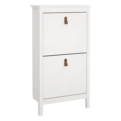 Shoe Cabinet Flap Door White Barcelona