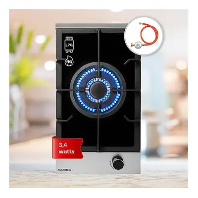 Klarstein Gas Cooker, Burners Gas Hob, 3.4 kW Built In One Ring Electric Hob, Campervan Cooktops