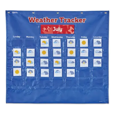 Weather Tracker Pocket Chart, Ages 5+, Learn About Weather, Classroom Essentials for Teachers, C