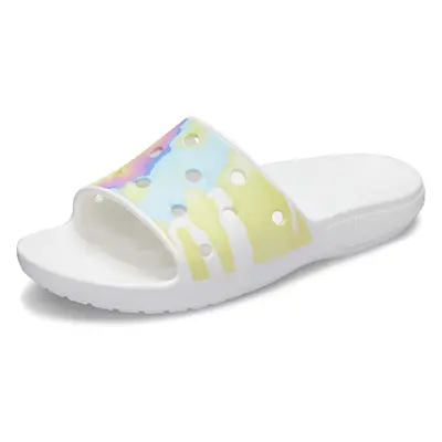 Crocs Unisex Classic Graphic Slide Sandals White/Multi Numeric_8 US Men