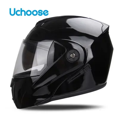 (L, E1-M) Uchoose Unisex Motorcycle Helmet DOT Certification Double Lens Cross Section