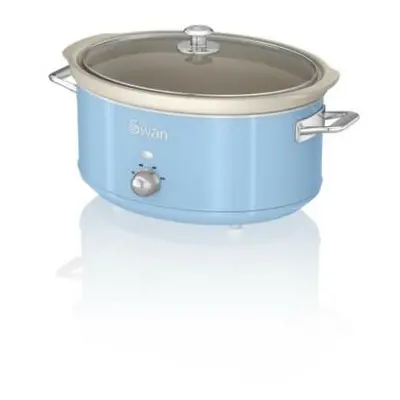 (Swan 6.5L Slow Cooker Retro Blue) Swan SF17031GRN Retro Slow Cooker with Temperature Settings, 