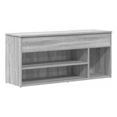 (grey sonoma) vidaXL Shoe Bench White 102x30.5x45 cm Engineered Wood bench