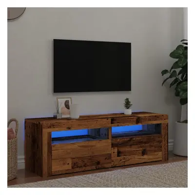 vidaXL TV Cabinet with LED Lights TV Stand TV Unit Old Wood Engineered Wood