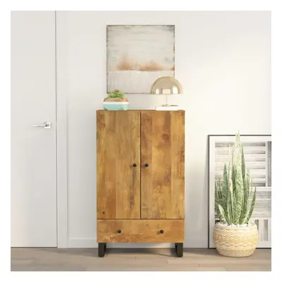 vidaXL Highboard with Drawer 60x33x100 cm Solid Wood Mango&Iron