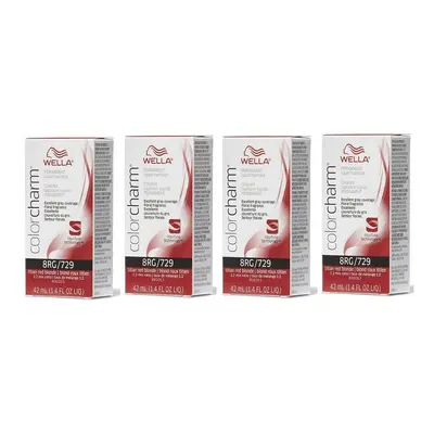 (8RG - (4pks)) Wella 8RG Titian Red Blonde Color Charm Permanent Liquid Haircolor