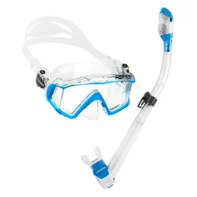 cressi Panoramic Wide View Mask with Dry Snorkel Set, clear Blue