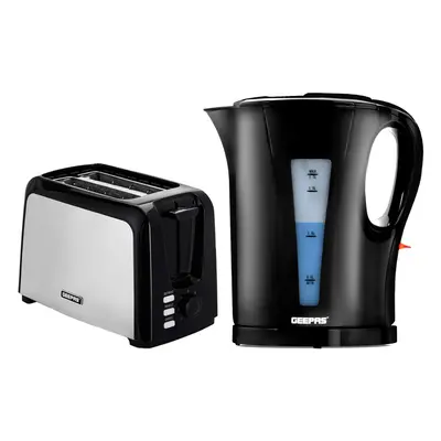 Geepas Slice Bread Toaster & 1.7L Electric Kettle Kitchen Combo Set