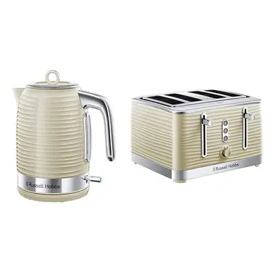 (Cream, Kettle and Slice Toaster) Russell Hobbs Inspire High Gloss Plastic Four Slice Toaster