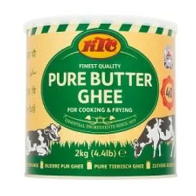 KTC Finest Quality Pure Butter Ghee Desi Dezi Ghee Frying Cooking 2kg Tin