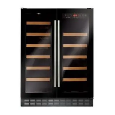 60cm Under Counter Double Door Wine Cooler : Black