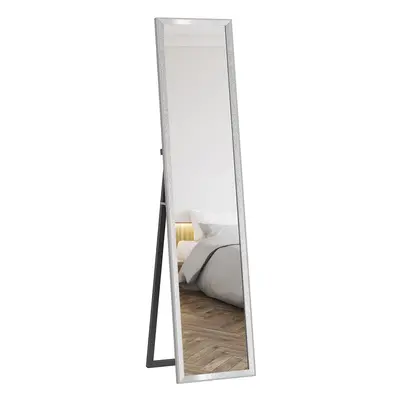 HOMCOM Floor Mirror Wall Mounted Leaning Standing Mirror x 157cm Silver