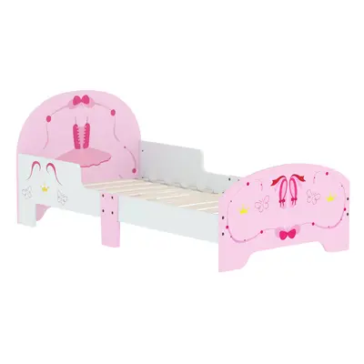 AIYAPLAY Ballet Theme Toddler Bed Frame with Safety Rails, for Years