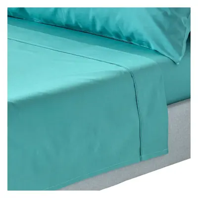 (Super-King, Teal) Egyptian Cotton Flat Sheet Thread Count Bed Sheet