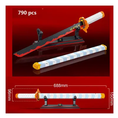 (1503) 1478pcs Anime Demon Slayer Uzui Tengen Nichirin Sword Building Blocks