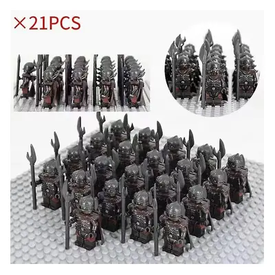 (Orcs 12) 21pcs Lord Of The Rings Army Orcs Building Blocks People Armored Military Battlefield 