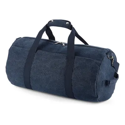 (One Size, Vintage Oxford Navy) Bagbase Vintage Canvas Barrel Bag