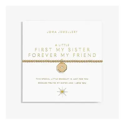 Joma Jewellery A Little Gold FIRST MY SISTER FOREVER MY FRIEND Bracelet | 17.5cm Stretch Adjusta