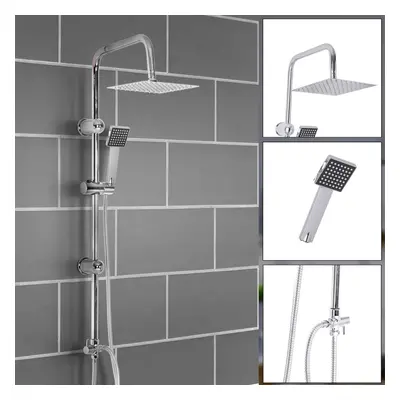 Chrome Shower Kit Twin Head Square Shower Kit Fixed Shower