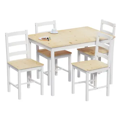 (White & Pine, Seater) Yorkshire Home Dining Set Chairs Table Wood