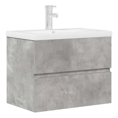 (60 x 38.5 x cm) vidaXL Piece Bathroom Furniture Set Concrete Grey Engineered Wood